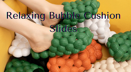 A pair of bubble-textured cushion slides in a modern, stylish design, placed on a clean surface — ideal for casual wear and ultimate foot comfort.