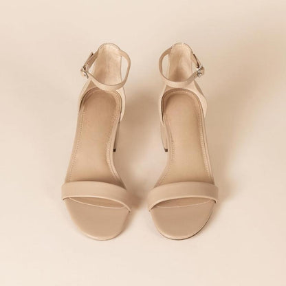 Two Strap Suede Block Sandals