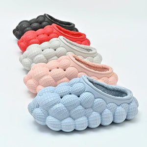 Unisex Round Toe Flat Platform Bubble Winter Slippers